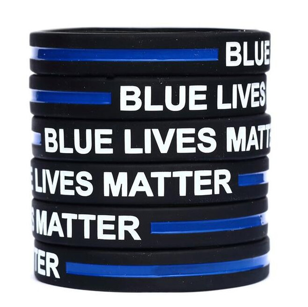 Blue Lives Matter Silicone Wristband Bracelet Soft Flexible No Gender Bangle Decoration Bracelets Party Favor 600pcs OOA6769
