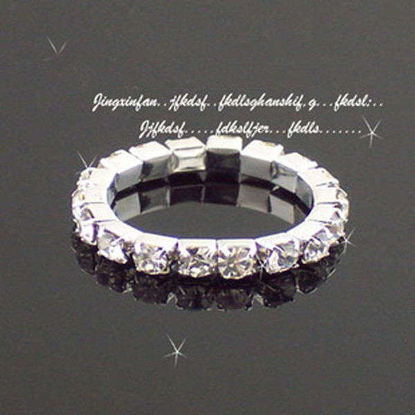 New Rhinestone Colorful Fashion Finger Rings Silver Crystal Toe Ring/Bracelets Elastic Body Wedding Jewellery ZJ-T20