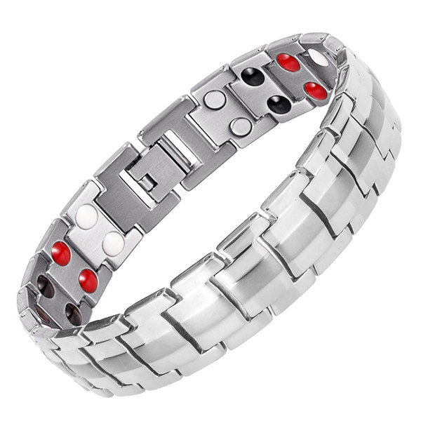 LITTLE FROG Mens Health Power Energy Bracelets 4 Bio s Care Bracelet 316 Stainless Steel Bangles 10141