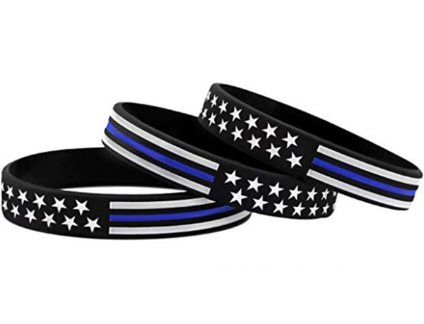 Thin Blue Line American Flag Bracelets Silicone Wristband It is Soft And Flexible Great For Normal Day To Day Wear