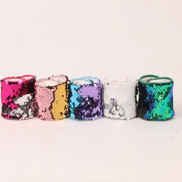 Hot sale Mermaid Sequin Bracelet Wristband Cuff Sequins Bracelets Women Charm Jewelry Girl Wedding Favors Mermaid Bracelet Wristband Bangle