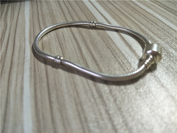 Authentic 925 Sterling Silver bracelets silver bangles snap jewelry luxury Jewelry sterling silver bracelet fit pandora