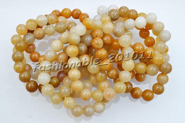 1 rows yellow Agate Stone Gemstone beads Stretch Tennis Wedding Chain Bracelets Promotion Gift 30pcs/lot #br6