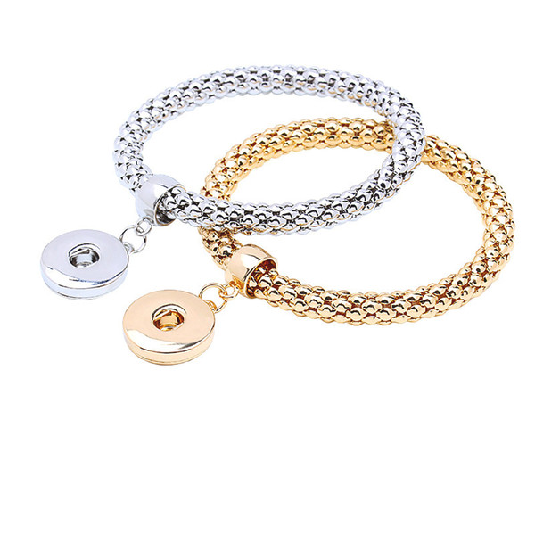 Snap Jewelry Noosa Chunk 18mm Metal Button Elastic Bracelet Ginger Snap Jewelry Statement Jewelry Snap Button Bracelet Charm Interchangeable