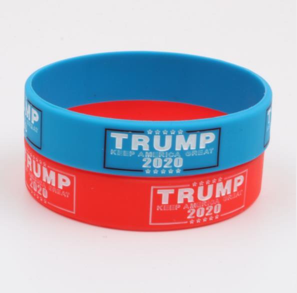Keep America Great Again Silicone Wristband Red Blue Rubber Power Bracelet Fashion Jewelry Trump Support Band Gift