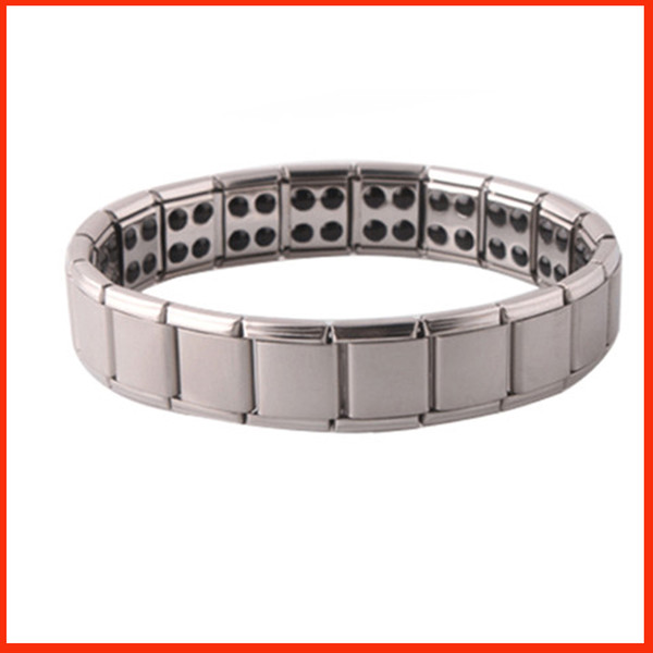 Health bracelets magnetic GE power titanium steel Magnetic Energy 80 Germanium Power Bracelet energy Balance bangles fashion jewelry 160816