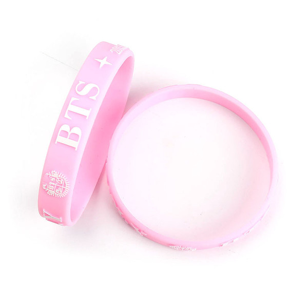 Korea POP Pink Color Super Star Bangtan Boys Fans BTS Army Beacelet Kpop Sport Jewelry Pulseras Freeshipping