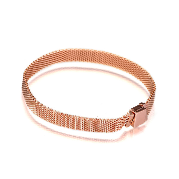 100% 925 Sterling Silver Reflexions Bracelet RoseFit for Brand Logo Reflexions Charm Bracelet Women DIY Making Gift 16-21CM