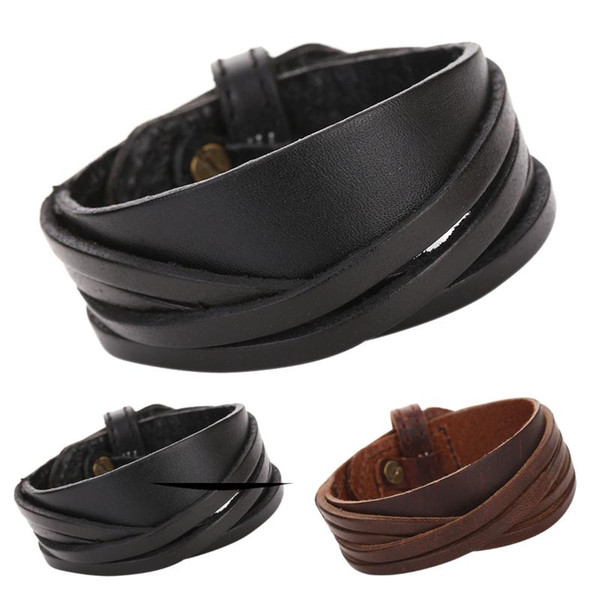 New Bracelet Christmas Gift Unisex Multi Braided Genuine Leather Bracelets
