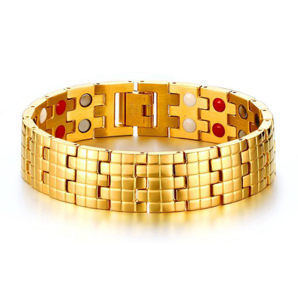 Magnetic Health Care Bracelet Bangle Gold-color Men's Chain Jewelry With Magnets