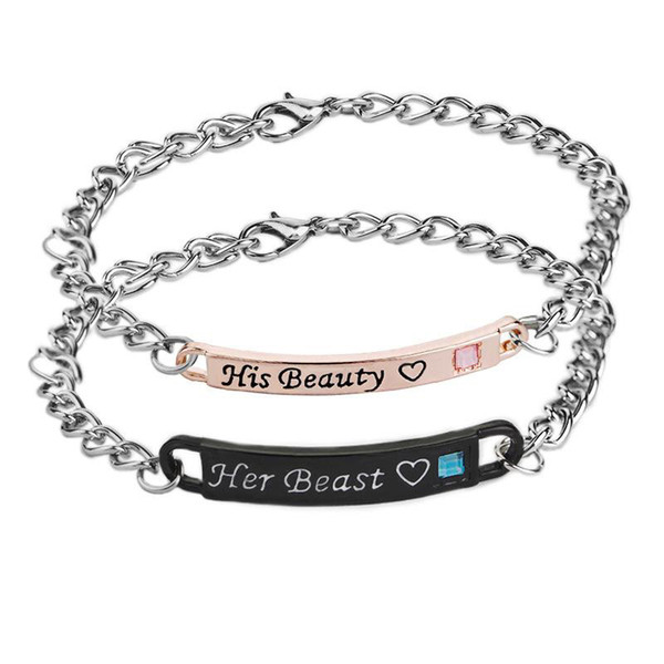 New style couple bracelet with diamond letter bracelet 