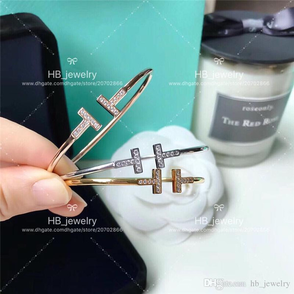Popular fashion brand High version 925 STERLING SILVER T Bracelet for lady Design Women Party Wedding Luxury Jewelry With for Bride with BOX