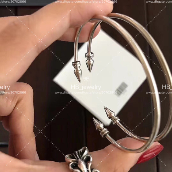New Fashion 925 STERLING SILVER,Cross Star Nail bracelet by Luxury CH Brand for Man and Women Anniversary Gift Wedding Jewelry with box