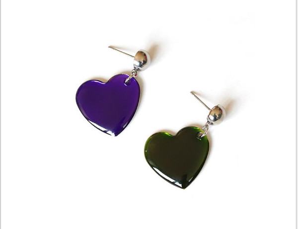 European and American fashion trend color loving Earrings personality creativity heart-shaped oil dripping lovely high-quality earrings earr