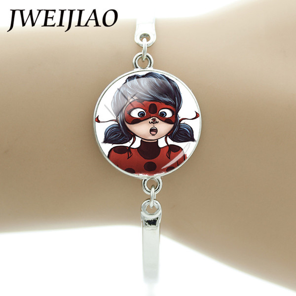 TAFREE Miraculous Ladybug Bracelet Children Lady bug Girl Chain Bracelet Bangle Silver Color Birthday Party Jewelry Gift LB24