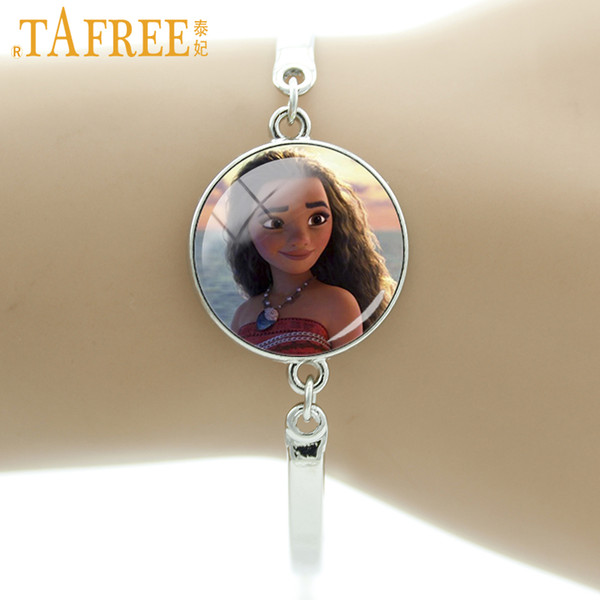 TAFREE Brand 2018 cartoon Princess Girl bracelet cute Adventure Principessa Baby Maui for women kids gifts jewelry CT01