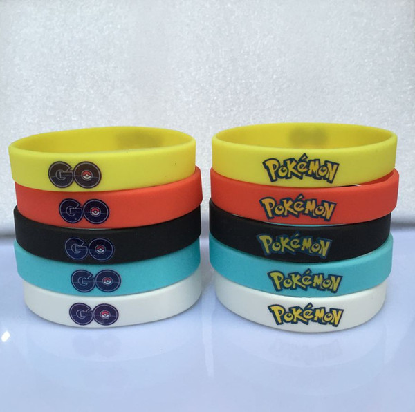 Hot new Trendy Pocket Monster Game Bracelets Jewelry Silicone Wrist Band Soft Silicone Wrist Straps Kids Children Anime Chain 5 Colors WCW17