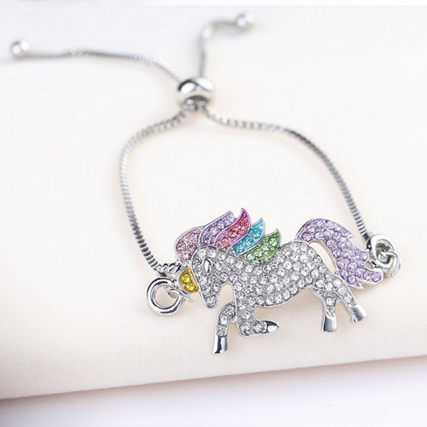 New Unicorn Children's Day Adjustable Bracelet Charm Bracelets Fashion Jewelry style of children Unicorn modeling Latest style