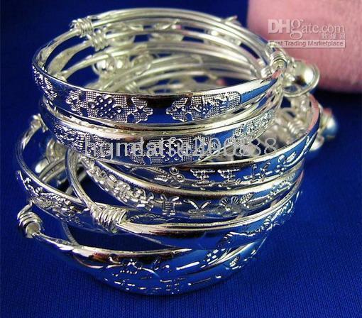 Wholesale cheap 925 sterling silver 10pc/5pair baby bracelet bangle