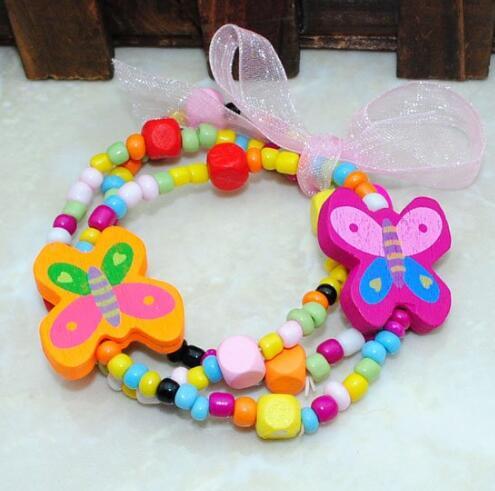 Free shipping Kids handmade jewelry !cute children warp charm bracelets little beads mix color design N wholesale CB07