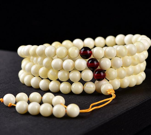 Baltic White nectar bracelets ore white beeswax 108 beads bracelets men and women necklace chain sweater chain