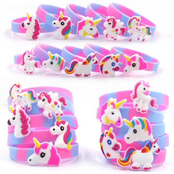 Fashion Coloured Cartoon Silicone Bracelet Children Creative Jewel Rubber Bangle Kids Cute Soft Sports Wristband Party Gift TTA769