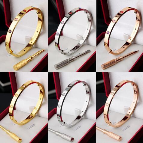 New 316 Titanium Steel catrier Love 16cm Bracelets silver rose gold Bangles Women Screw Screwdriver Bracelet with original box set