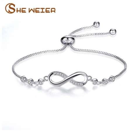 SHE WEIER chain link infinity bracelets & bangles femme jewelry women bracelet charms friendship girls jewelry accessories