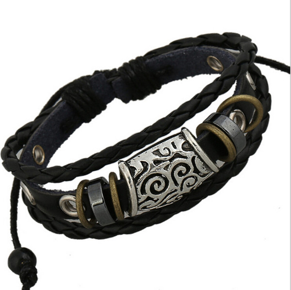 Promotion! Fashion Design Handmade Personalized Rope Leather For Beaded Children Bracelets Bangles