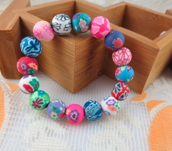 The New Listing Fashion Polymer Clay Beads Lava Stone Bracelets Free Shipping, Wholesale 20pcs Bohemian Beaded Bracelets, Kid's Gift Braclet