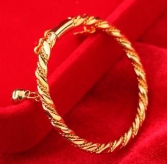 Hot sale new children fashion jewelry 18K gold plated copper small bell bracelet birthday festival gift