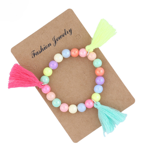 Candy Acrylic Bead Bracelet Cute Tassels Bracelets Bangles For Kids