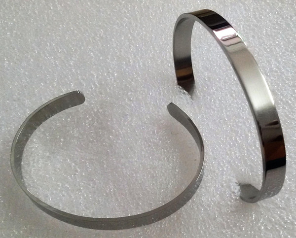 7MM Width High Mirro Polished Open Close End Cuff Blank Bracelet Bangle FOR Children Boy Girl Wrist Size