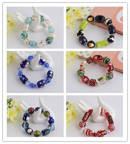 2017 new fashion beaded bracelet Christmas Child drip glass bead bracelets