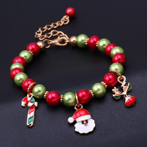 New Winter New Santa Claus Reindeer Bracelet Christmas Gift Red And Green Father Christmas Candy Bar