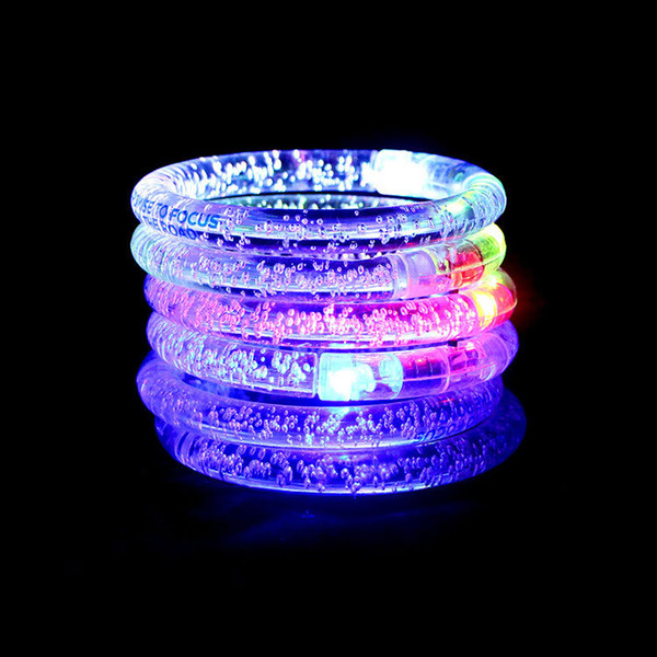 Acrylic LED Flash Bracelet Glitter Glow Light Hand Ring Sticks Luminous Crystal Gradient Colorful Bangle Stunning Dance Party Christmas Gift