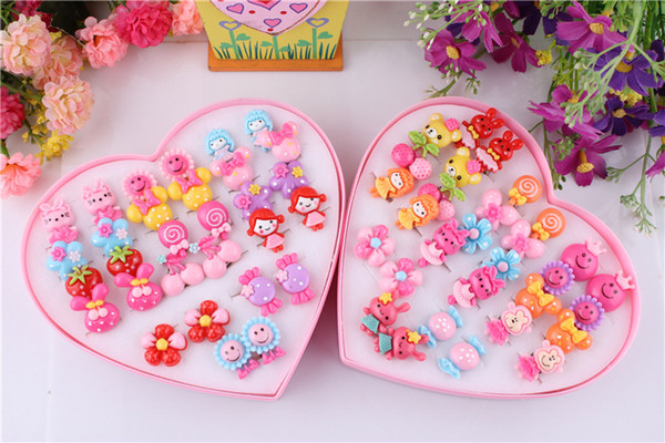 Lovely Cartoon crystal children jewelry baby girl Earrings, kids ear clip on & screw back Pierced alloy painless earrings mixed styles lot