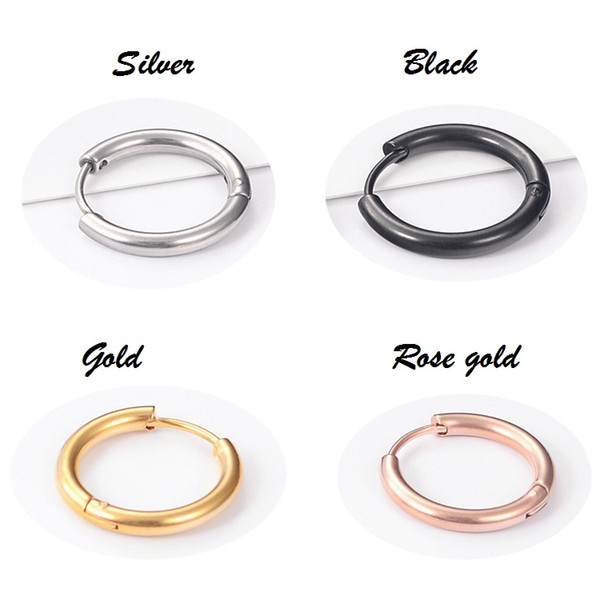 stainless steel round wire steel hoop earrings simple fashion Earrings Europe and America creative earring wholesale