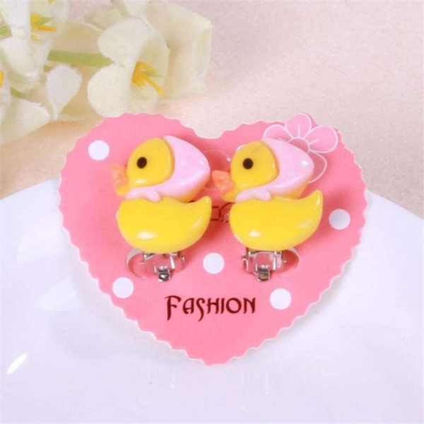 Fashion new girls without earrings Earrings Cute cartoon children baby ear clip ear jewelry