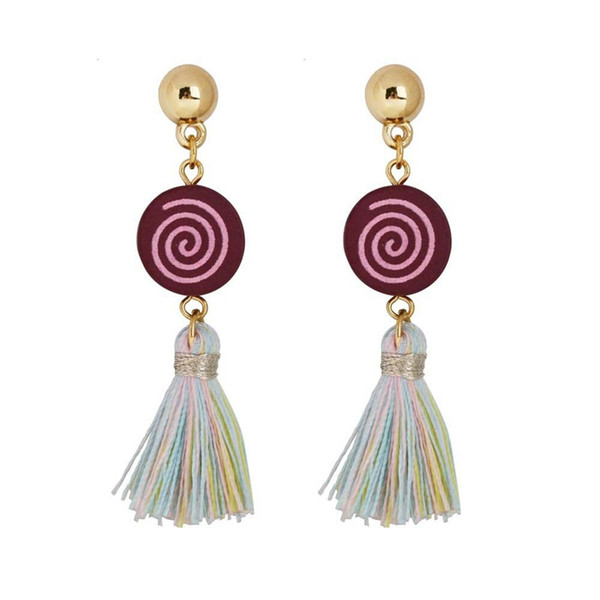 New Trendy Log Coloured Earrings Long-style Originally Originated Liuzhou Spike Jewelry Korean-style Design Simple Street Pat Earrings