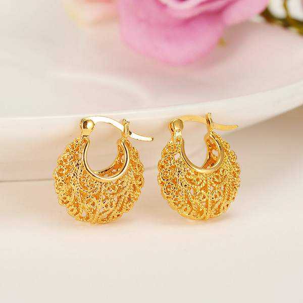 2 pairs gold Ethiopian Earrings for Women/Girls Gold Jewelry Wholesale Fashion Africa Arab ItemsEarrings Middle East Gift baby jewelry