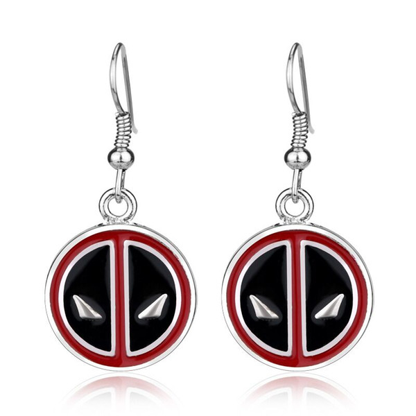 girl women 2018 Hot brincos silver plated alloy trendy Deadpool mask drop earrings Deadpool Dangle earrings Deadpool earrings e332