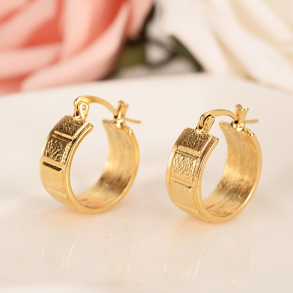 midle size Round Circles Huggies Hoop Earrings Gold Jewellery For Kids Children Aros women jewelry african best gift