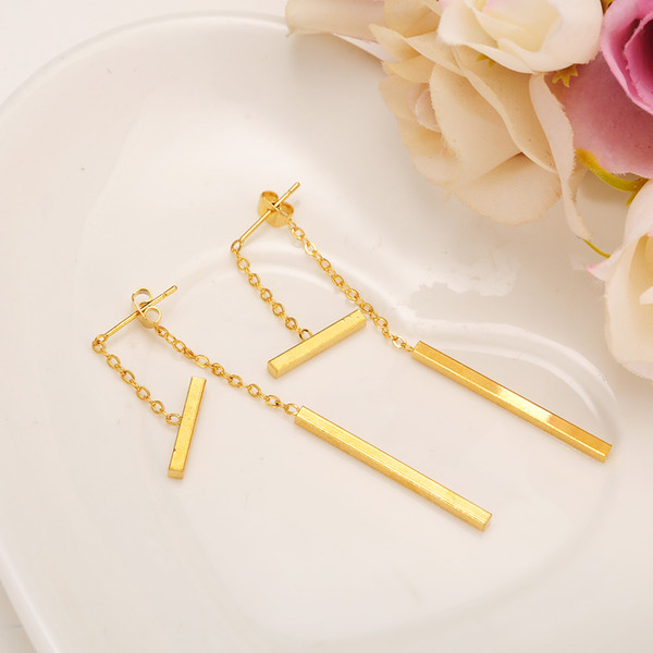 2pairs gold Europe Exaggerate Women Accessories Geometric Drop Long wedding Earrings Temperament Brincos girld diy charms Engagement