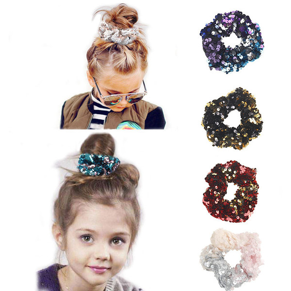 Reversible Sequin Mermaid Hair Band Fashion Children Ponytail Hair Bands Cuff Holders Fashion Will and Sandy Drop SHip 120064