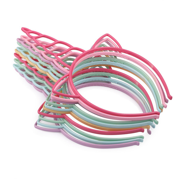 12pcs/lot Children Girls Unicorn Hairbands Cute Lovely Hair Hoop Princess Plastic Headband Headwear Hair Accessories