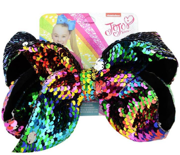 8 Inch Jojo Siwa Hair Clip Bows Hair Bow with card 20 colors for choice girls Hairpins kids Hair Accessory Toddler Headwear