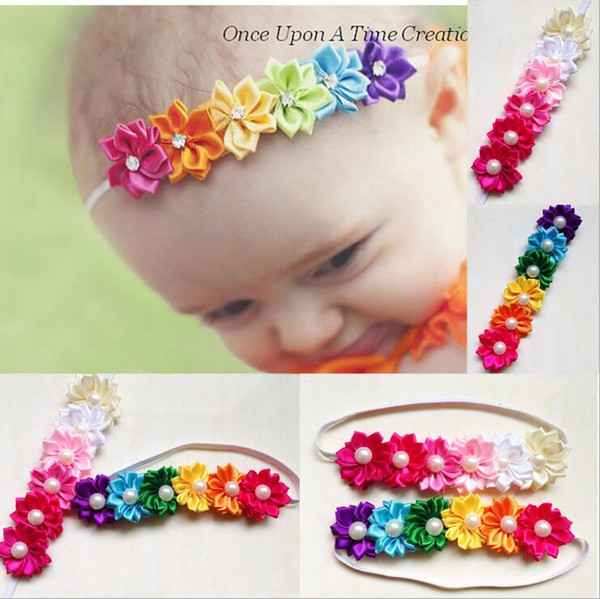 2019 Hot Sale Candy Color Six Flower Baby Headband Girl's Headwear Children Hair Accessories FD165