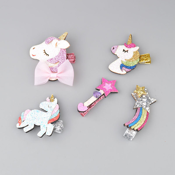 Cute children's hairpin set printing baking paint girl bangs Euro-American style children's hairdressing pony rainbow hairpin clip rainbow c