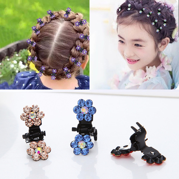 Korean version of children's hair grab jewelry girl baby disk hair crystal grab clip plum flower water drill hair accessories wholesale